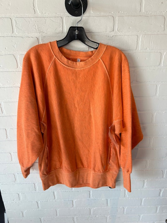 Athletic Sweatshirt Crewneck By Free People In Orange, Size: S