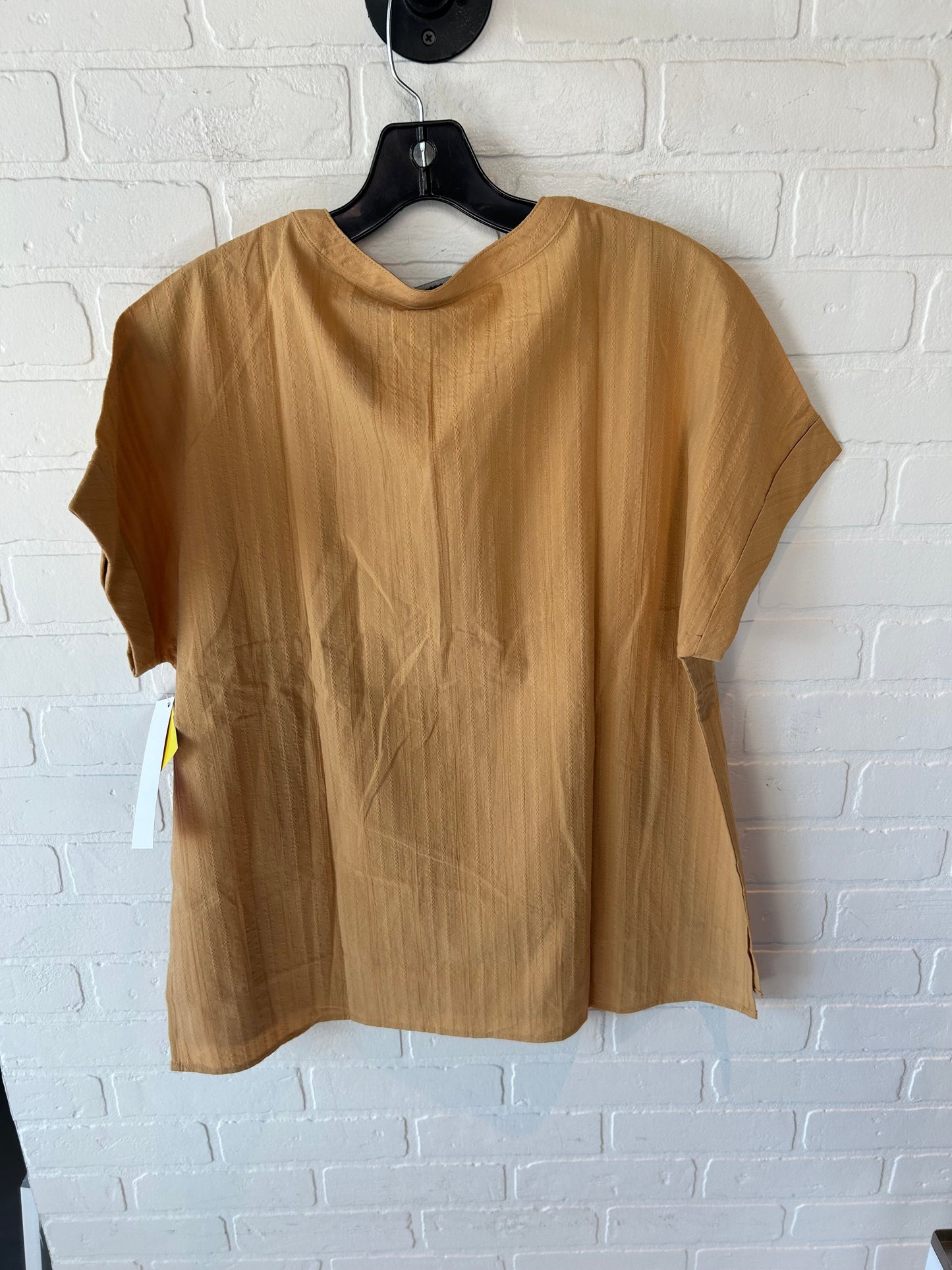 Top Short Sleeve By Matty M In Tan, Size: L