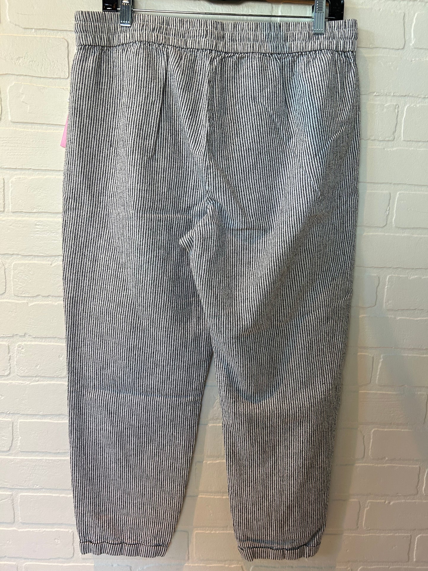 Pants Linen By J. Crew In Black & White, Size: 12