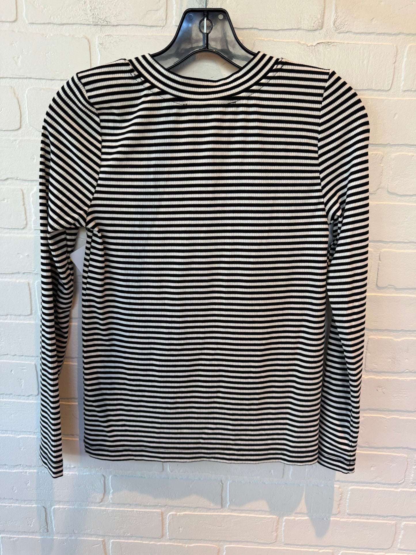 Top Long Sleeve By Loft In Black & White, Size: Xsp