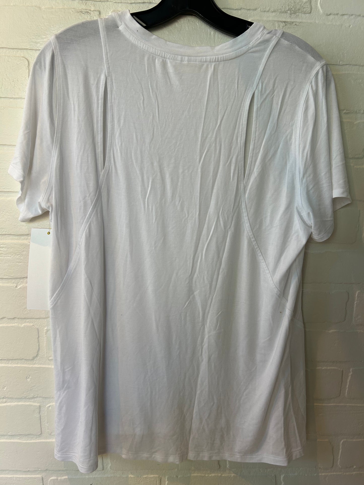 Athletic Top Short Sleeve By Dkny In White, Size: L