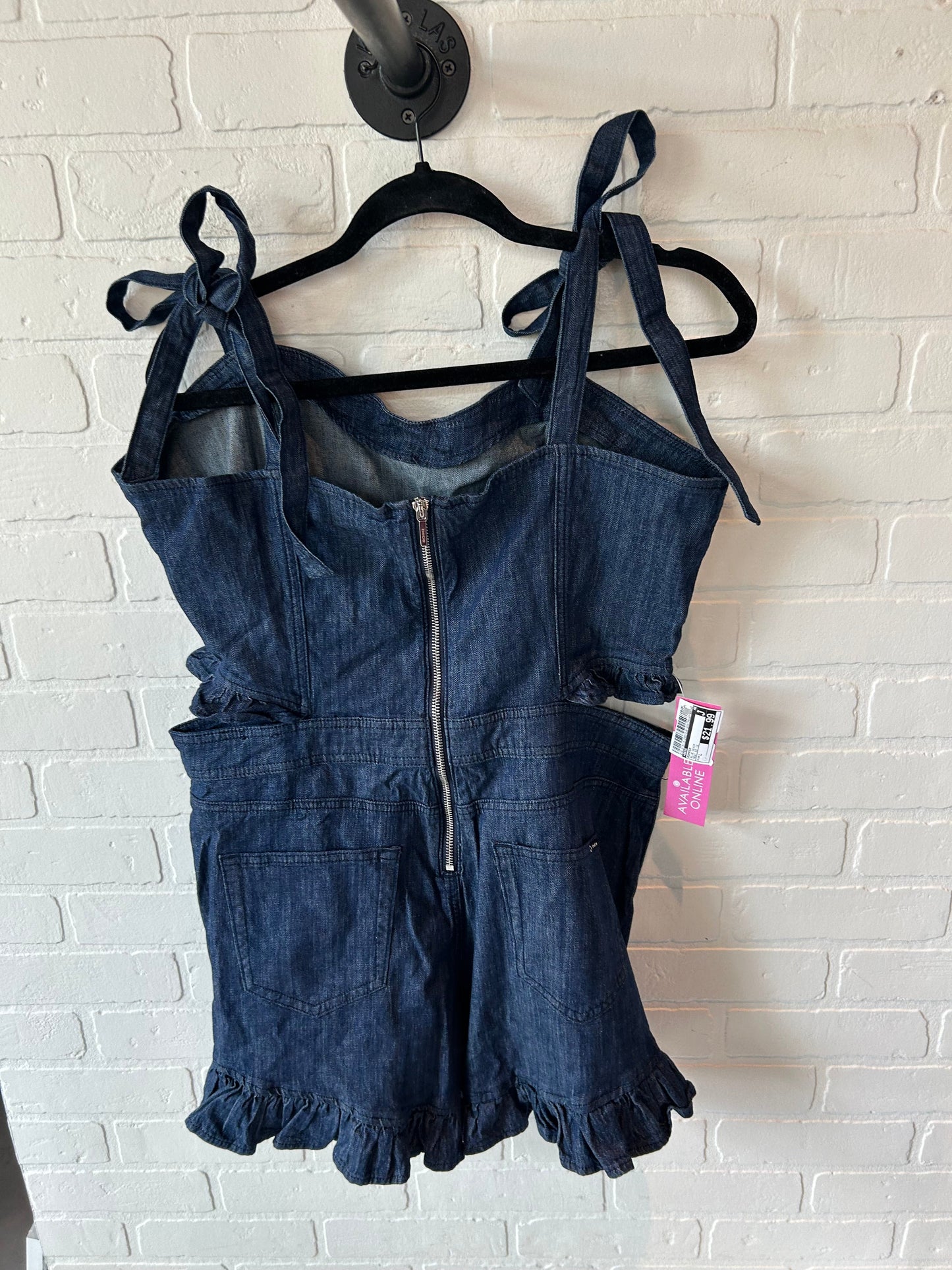 Romper By Bebe In Blue Denim, Size: L