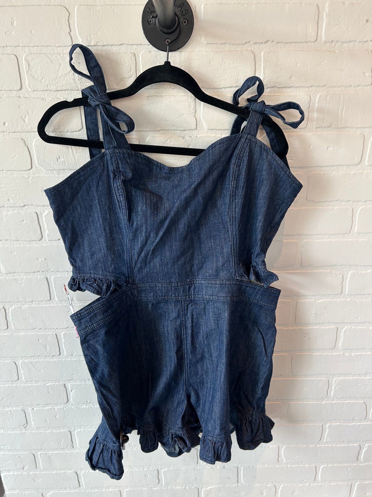 Romper By Bebe In Blue Denim, Size: L