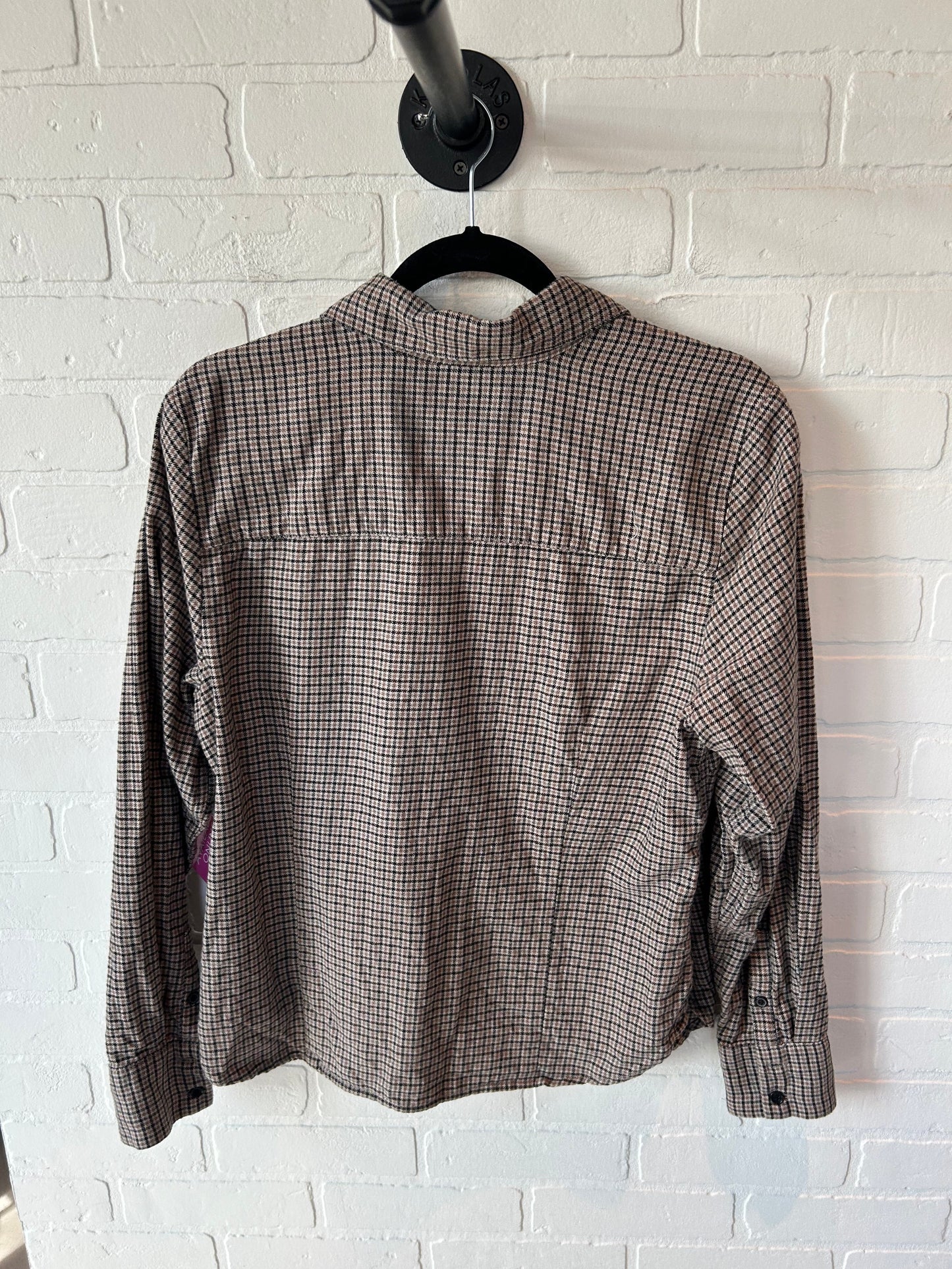 Top Long Sleeve By Banana Republic In Black & Brown, Size: L