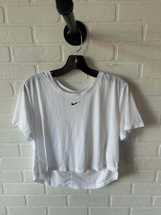 Athletic Top Short Sleeve By Nike In White, Size: M