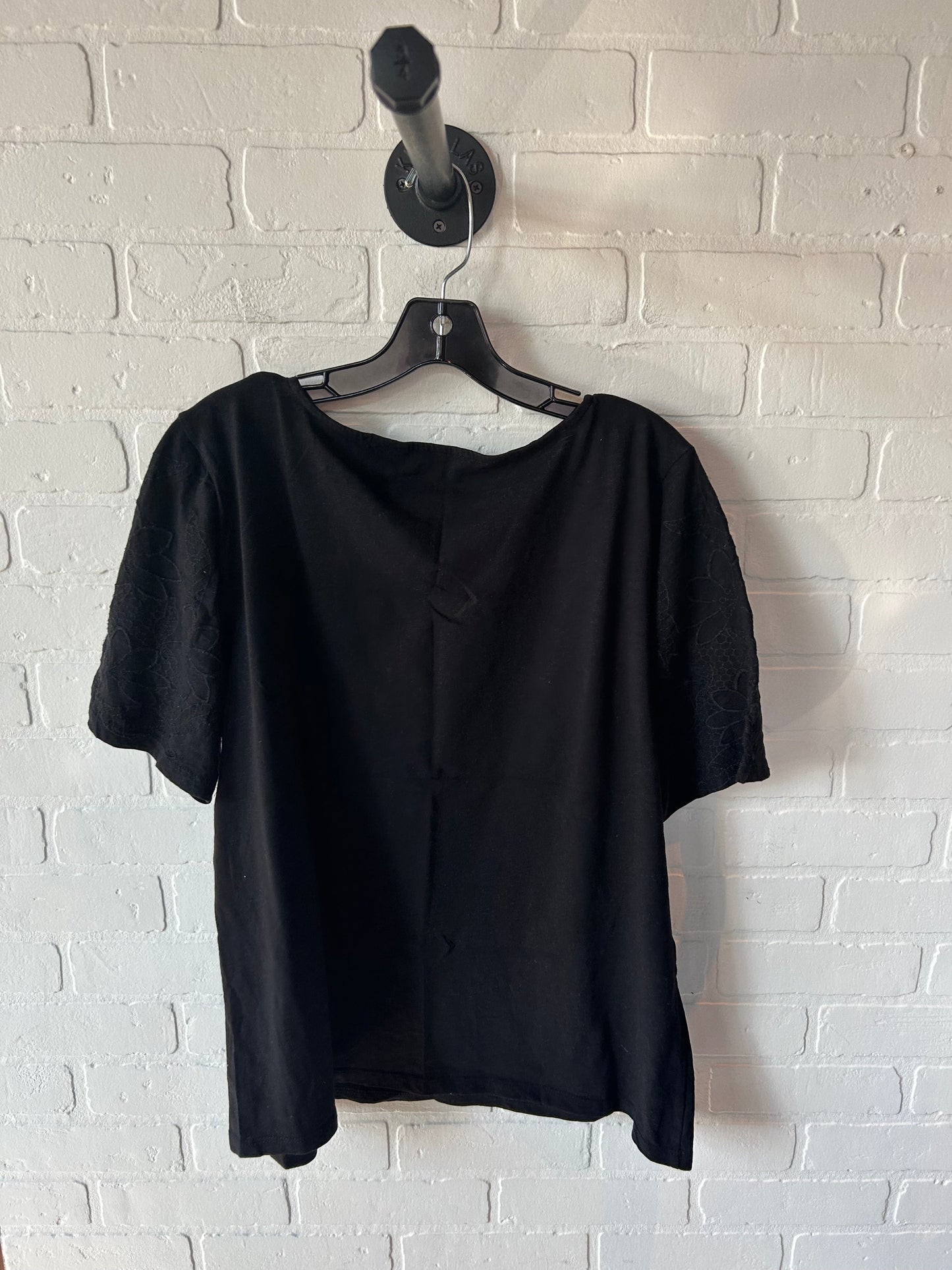 Top Short Sleeve By Talbots In Black, Size: Xl