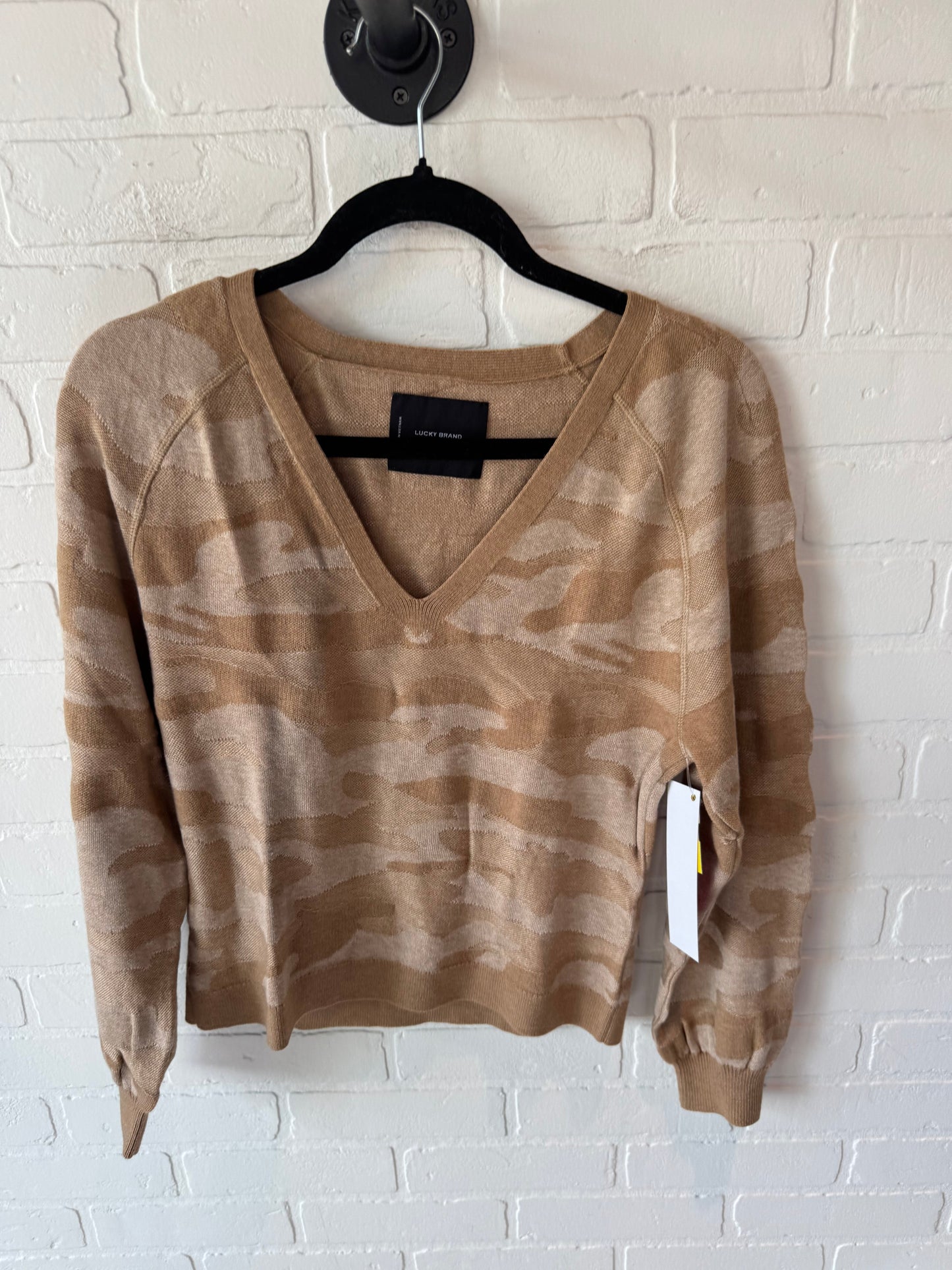 Sweater By Lucky Brand In Tan, Size: S