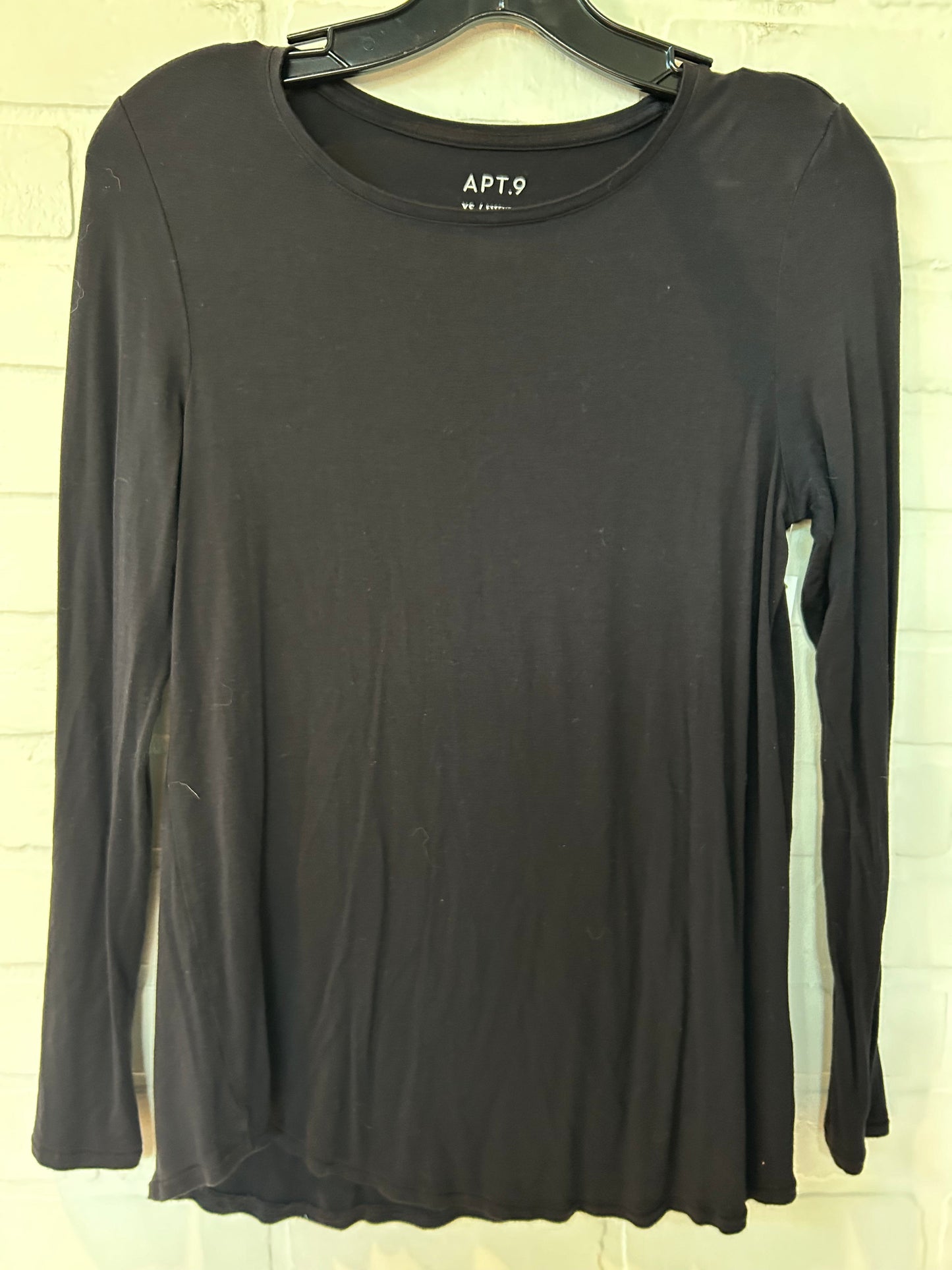 Top Long Sleeve Basic By Apt 9 In Black, Size: Xs