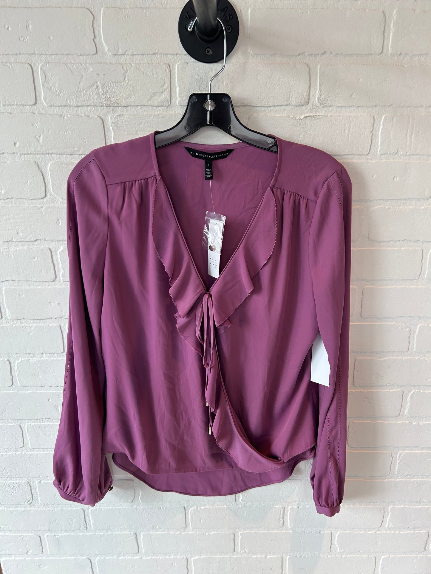 Top Long Sleeve By White House Black Market In Purple, Size: S