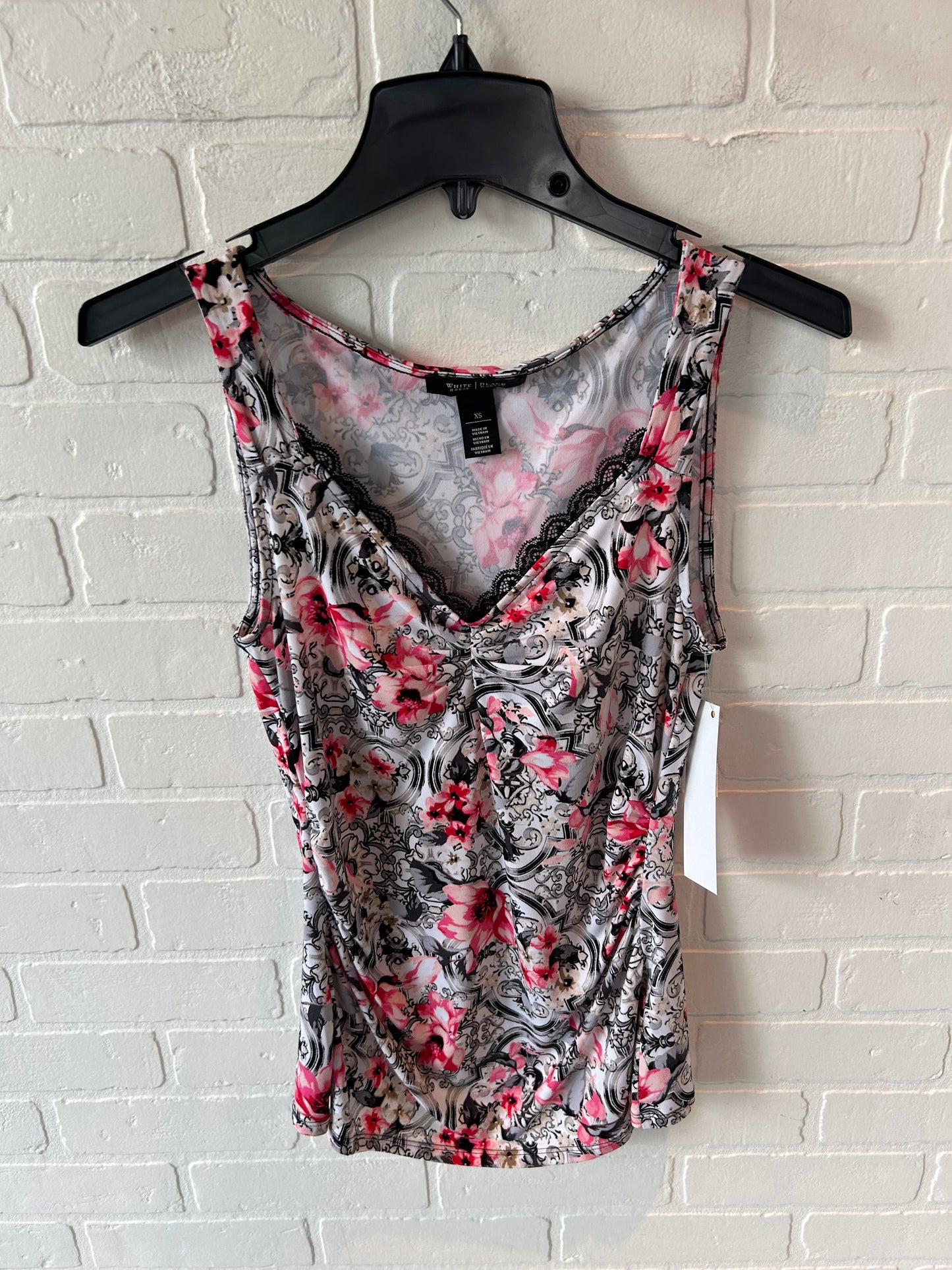 Top Sleeveless By White House Black Market In Pink & White, Size: Xs