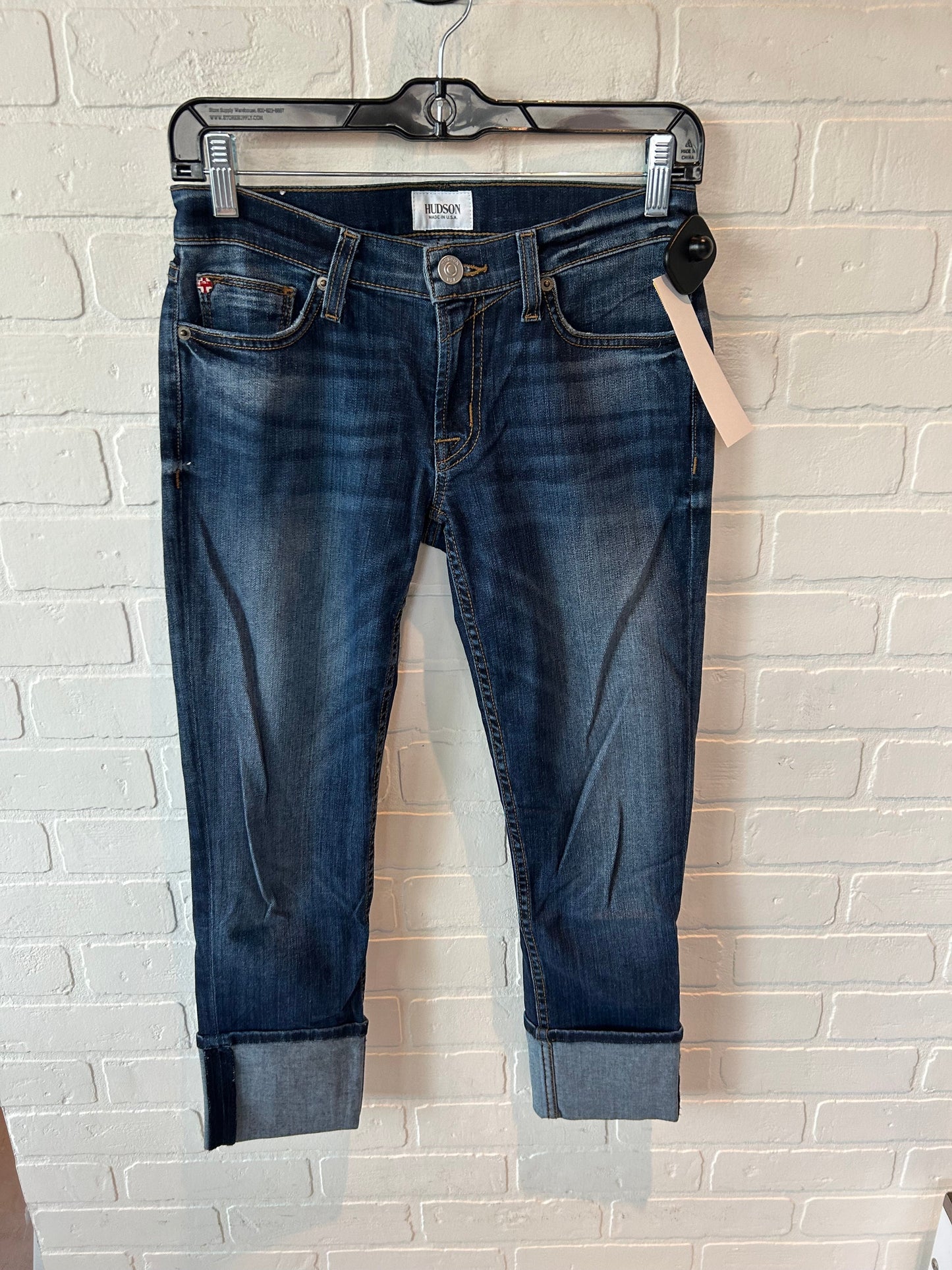 Jeans Cropped By Hudson In Blue Denim, Size: 2