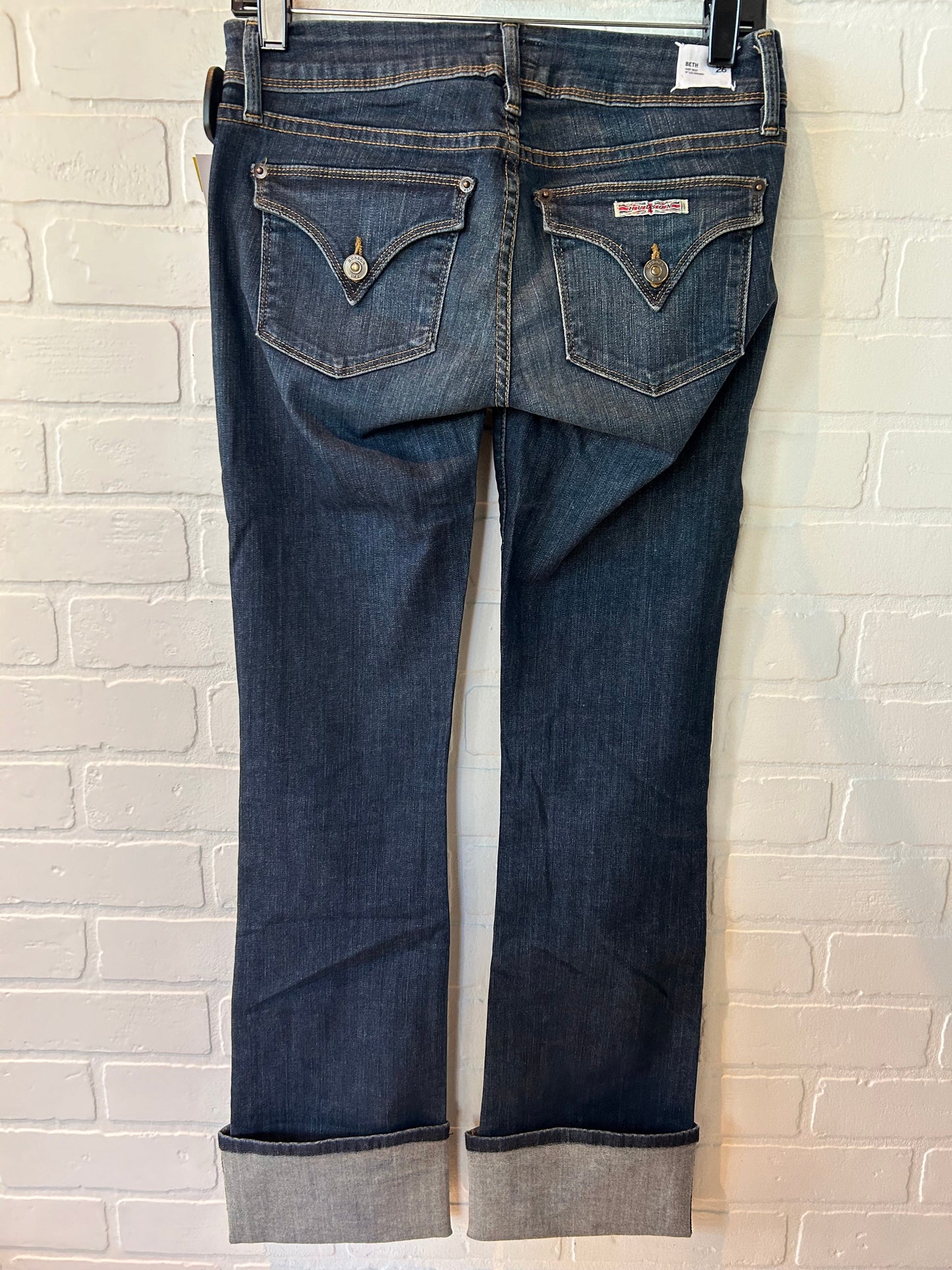 Jeans Straight By Hudson In Blue Denim, Size: 2