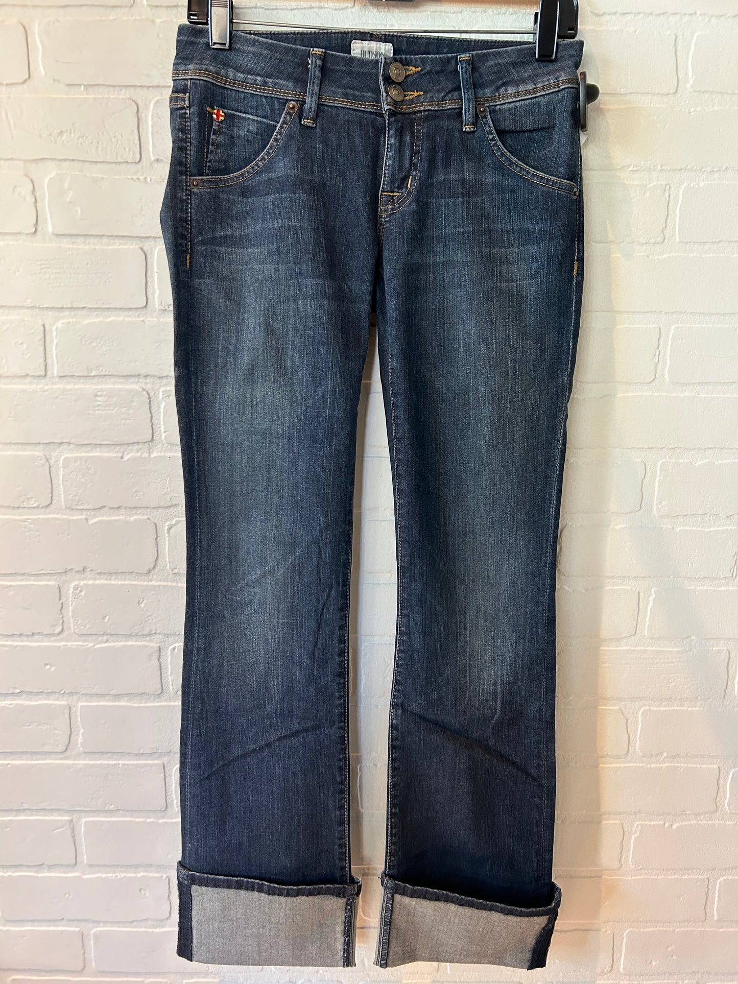 Jeans Straight By Hudson In Blue Denim, Size: 2