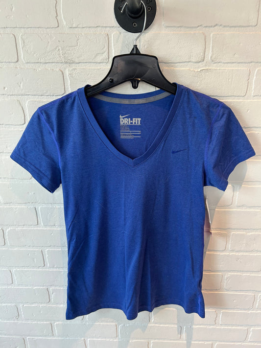 Athletic Top Short Sleeve By Nike In Blue, Size: S