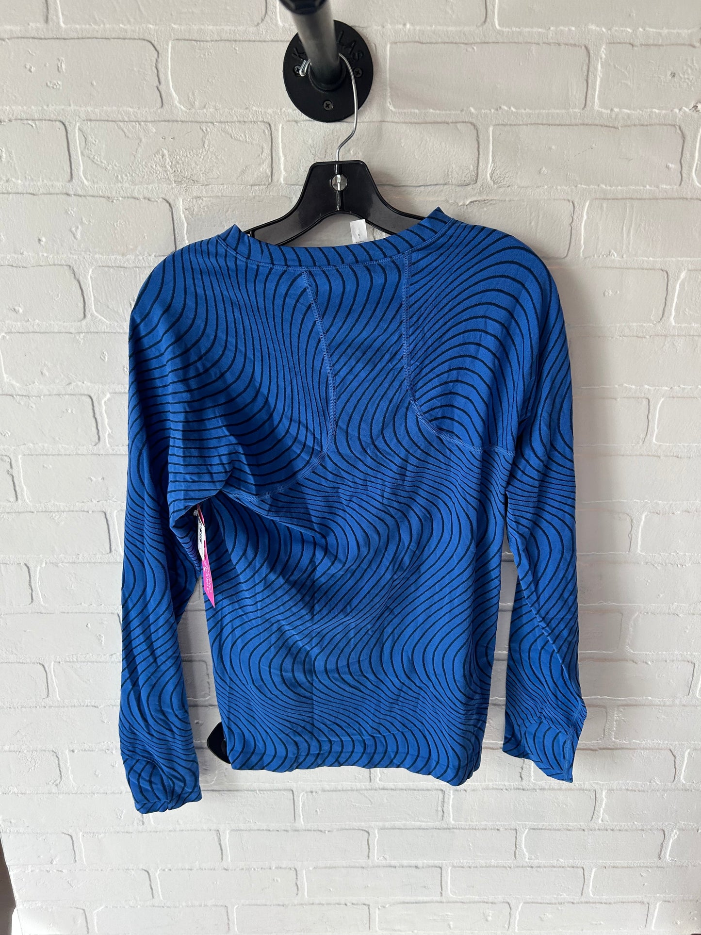 Athletic Top Long Sleeve Crewneck By Athleta In Black & Blue, Size: L