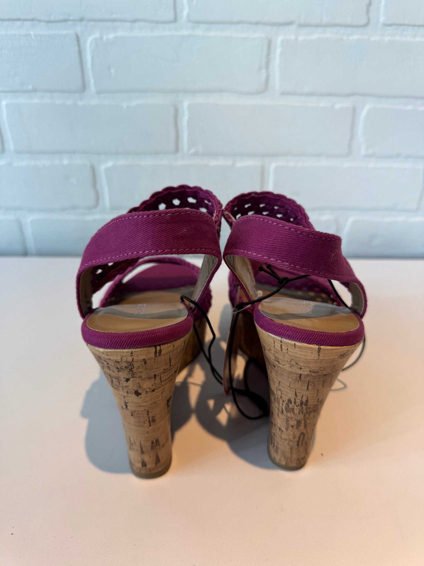 Sandals Heels Wedge By Maurices In Purple, Size: 6.5