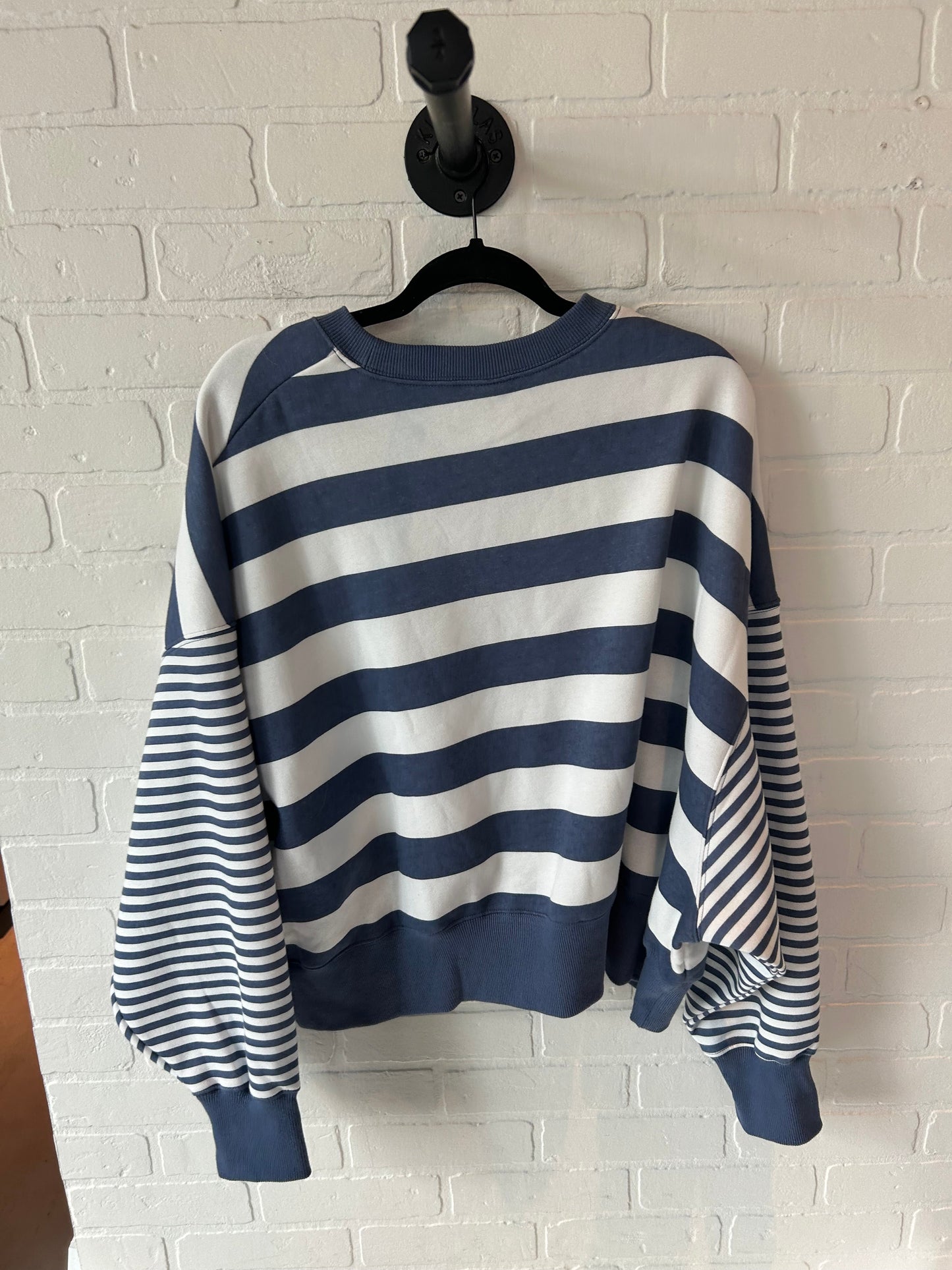 Athletic Sweatshirt Crewneck By Nike In Blue & White, Size: L