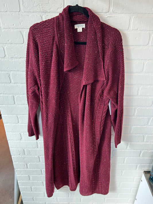 Sweater Cardigan By Style And Company In Red, Size: Xl