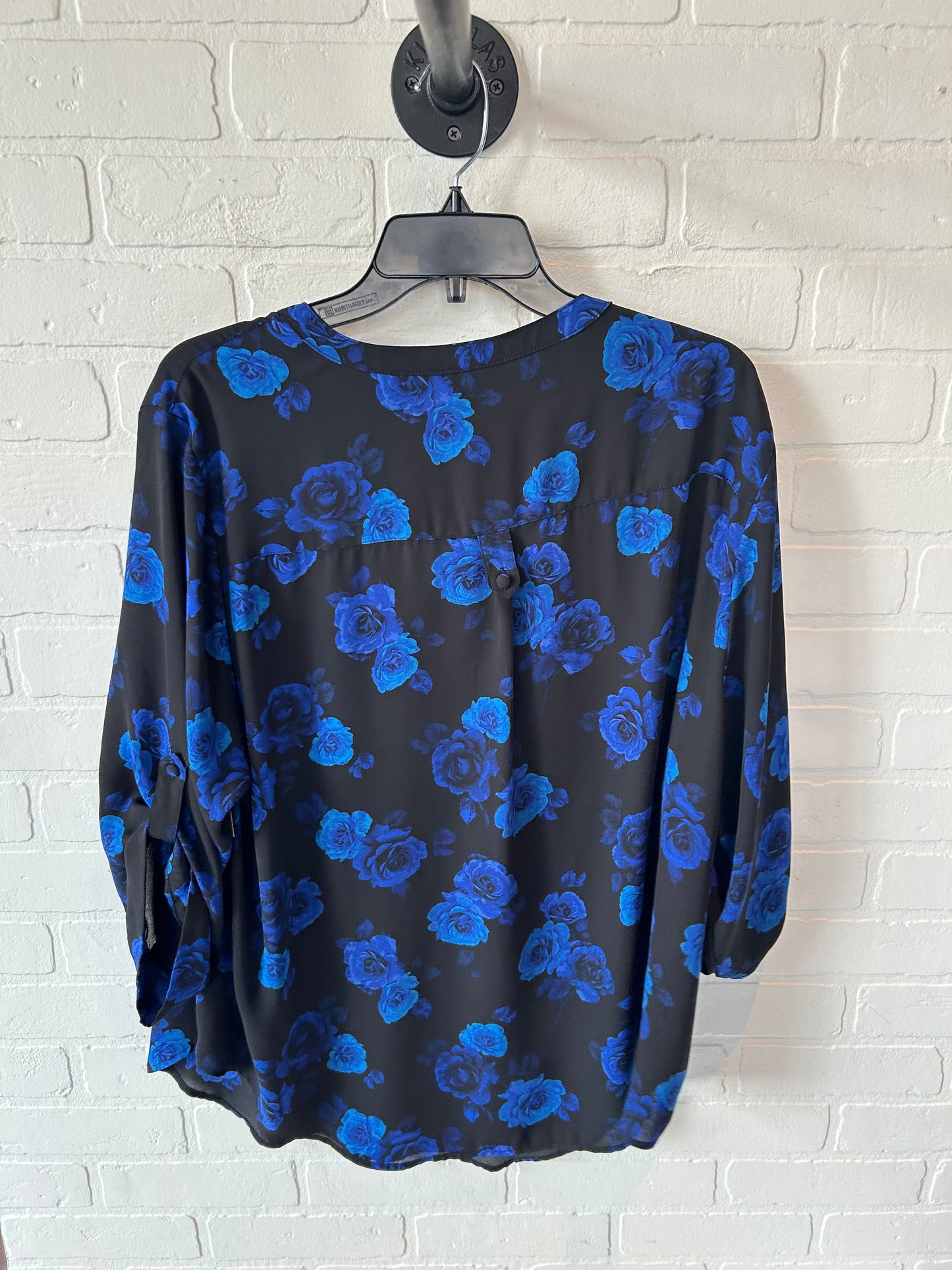 Top 3/4 Sleeve By Torrid In Black & Blue, Size: 2x