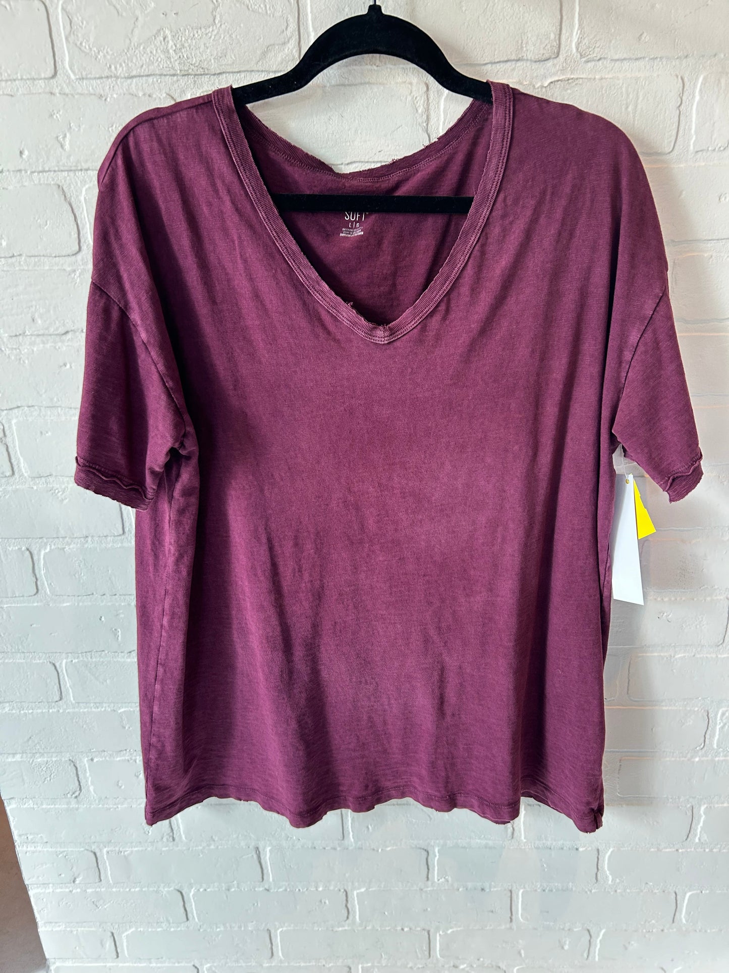 Top Short Sleeve By Aerie In Purple, Size: L