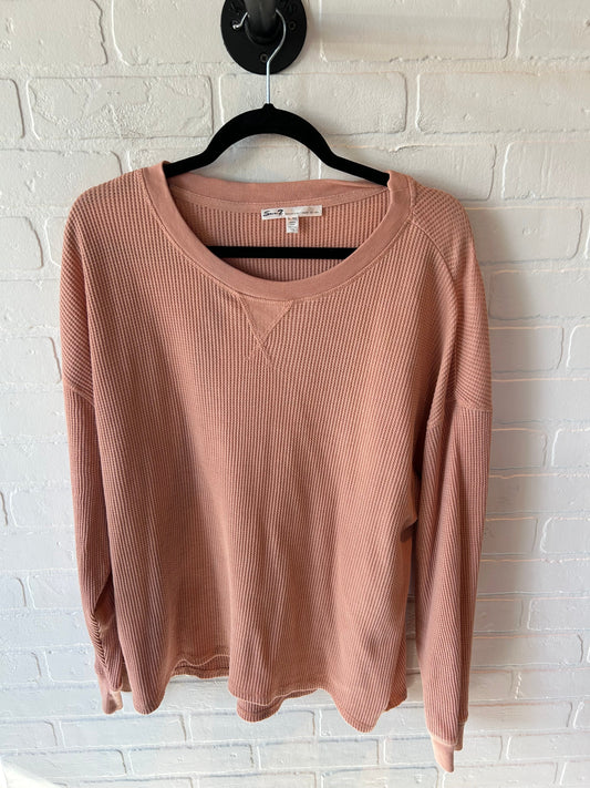 Top Long Sleeve By Seven 7 In Pink, Size: Xl