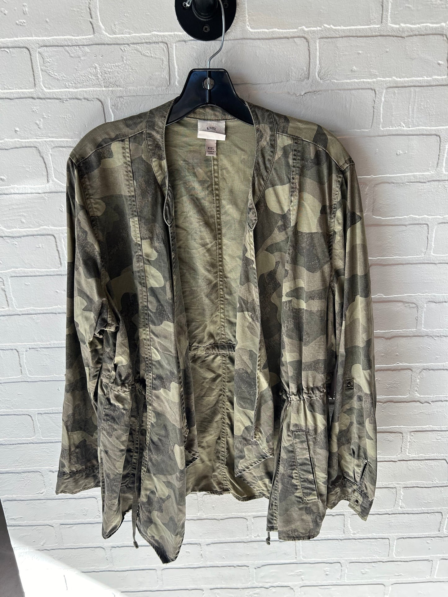 Jacket Shirt By Knox Rose In Camouflage Print, Size: Xxl