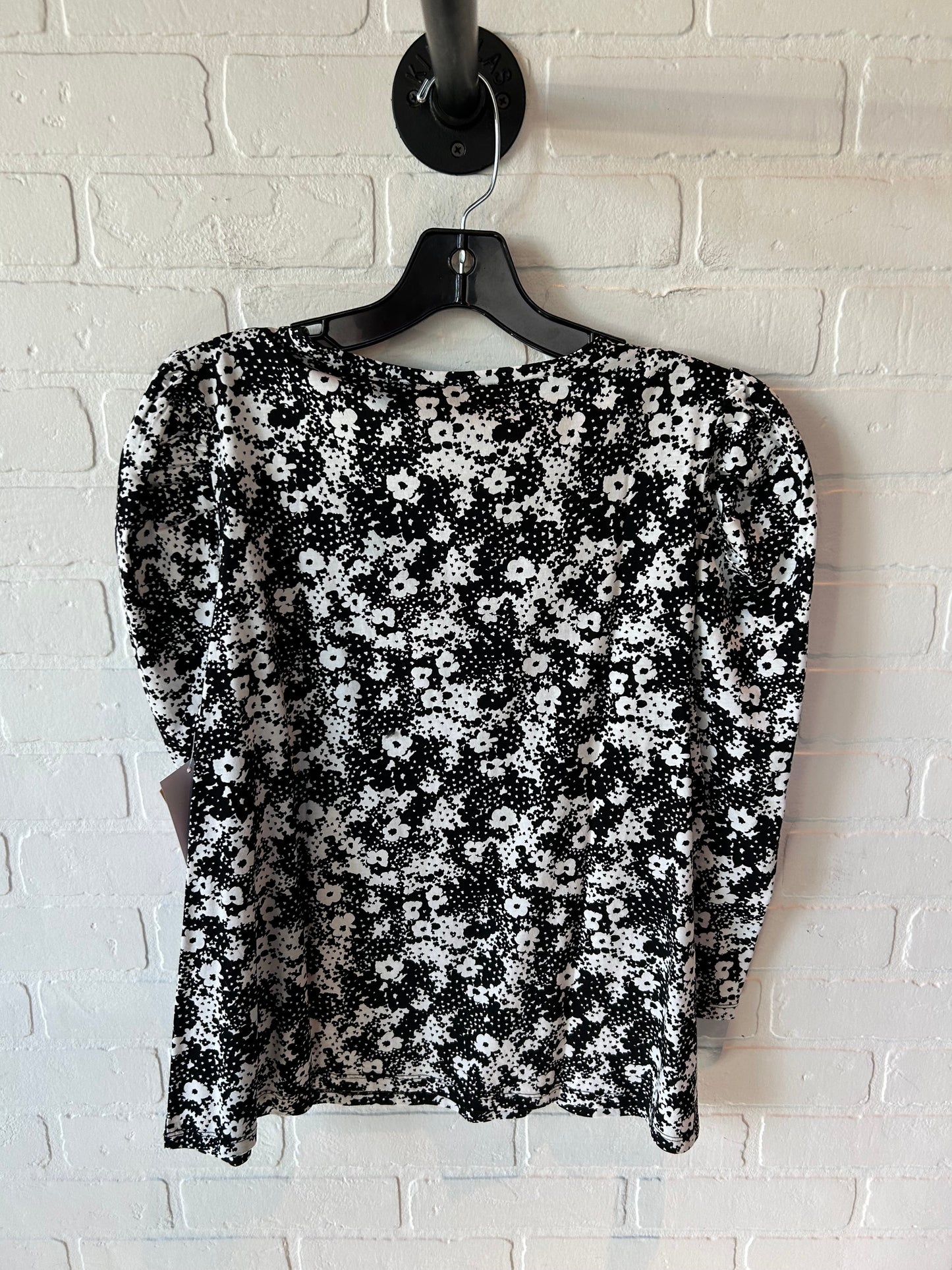 Top Long Sleeve By Ann Taylor In Black & White, Size: L