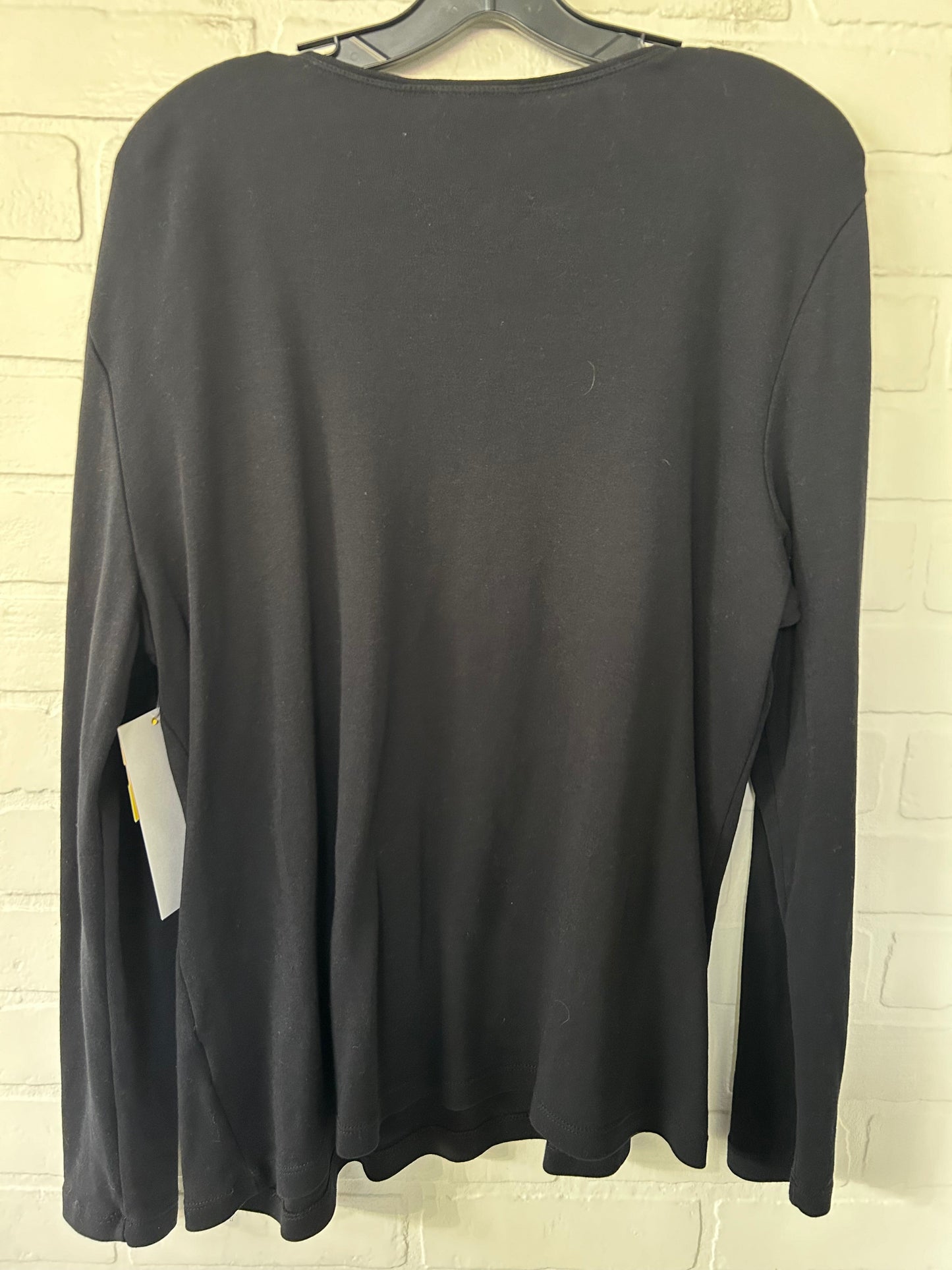 Top Long Sleeve Basic By Karen Scott In Black, Size: Xl