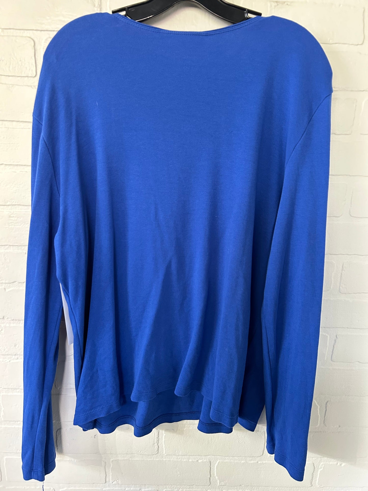 Top Long Sleeve Basic By Karen Scott In Blue, Size: Xl