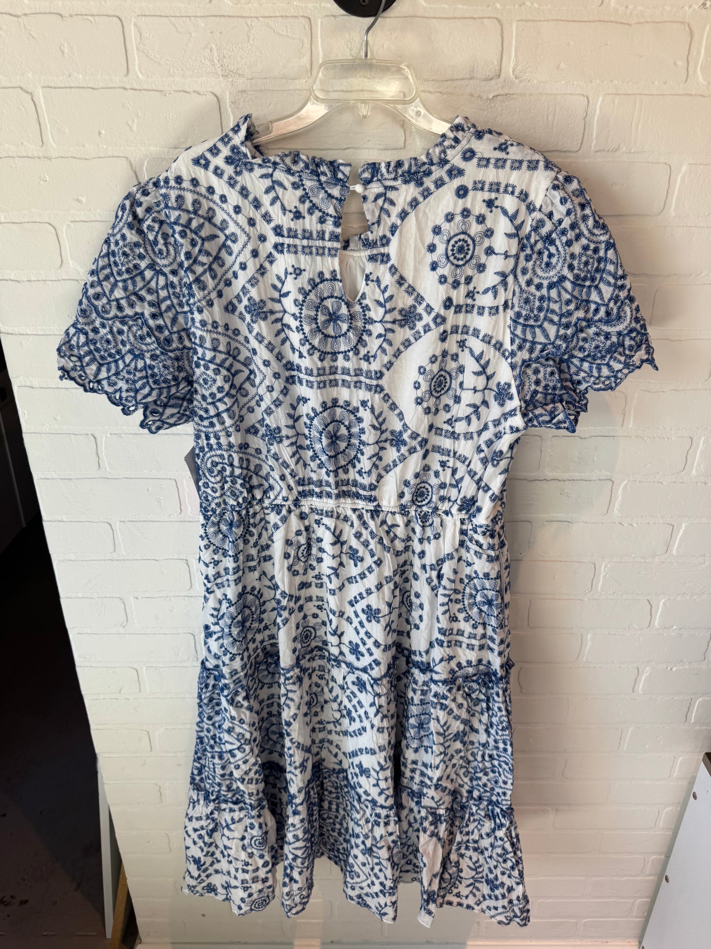 Dress Casual Midi By Hayden La In Blue & White, Size: 2x