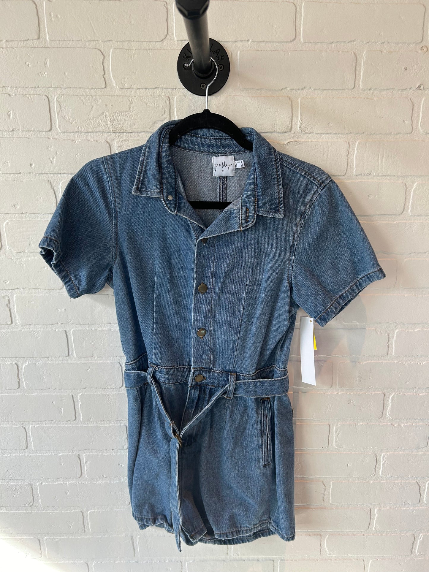 Romper By Clothes Mentor In Blue Denim, Size: S