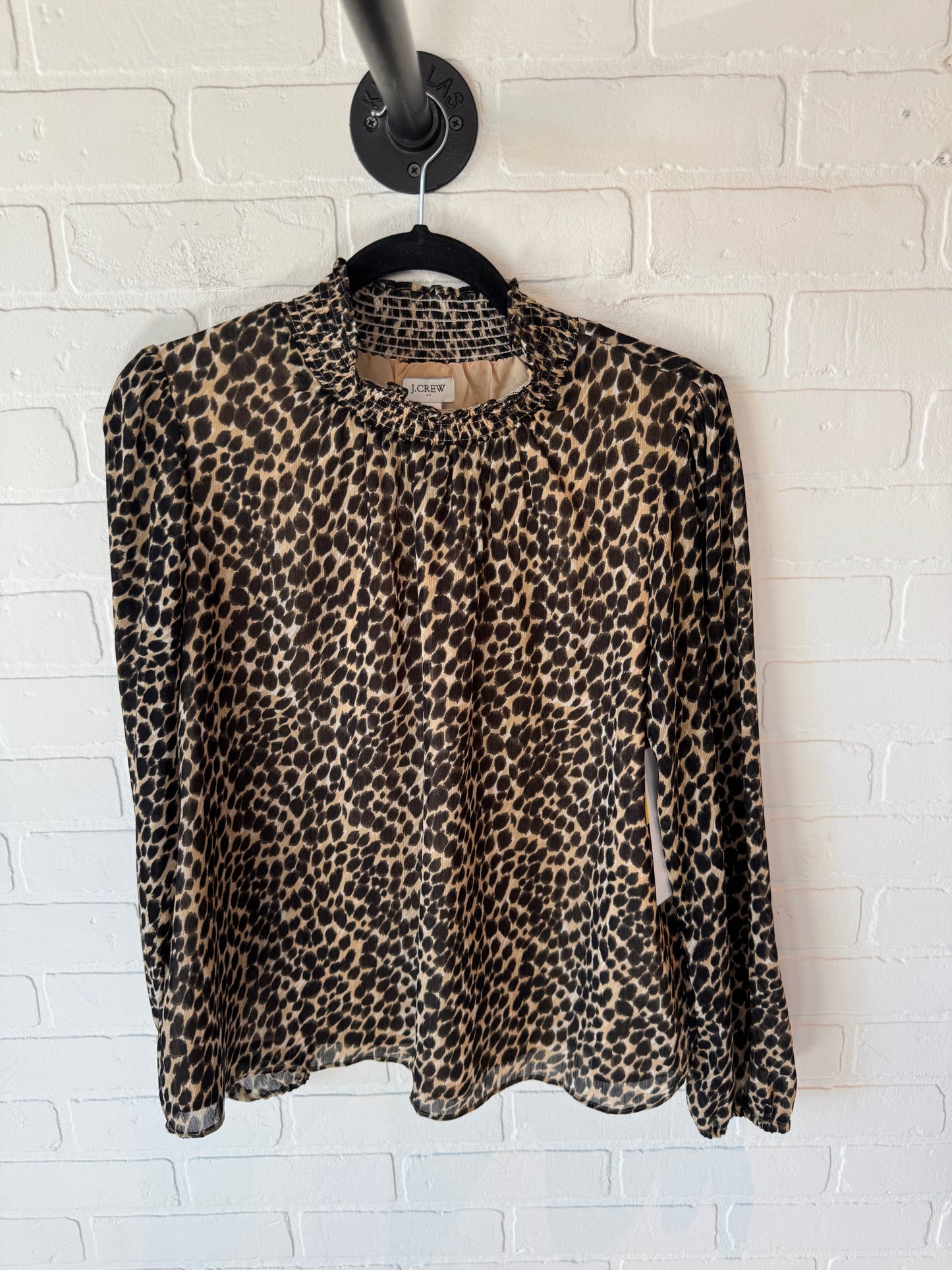 Top Long Sleeve By J. Crew In Animal Print, Size: M