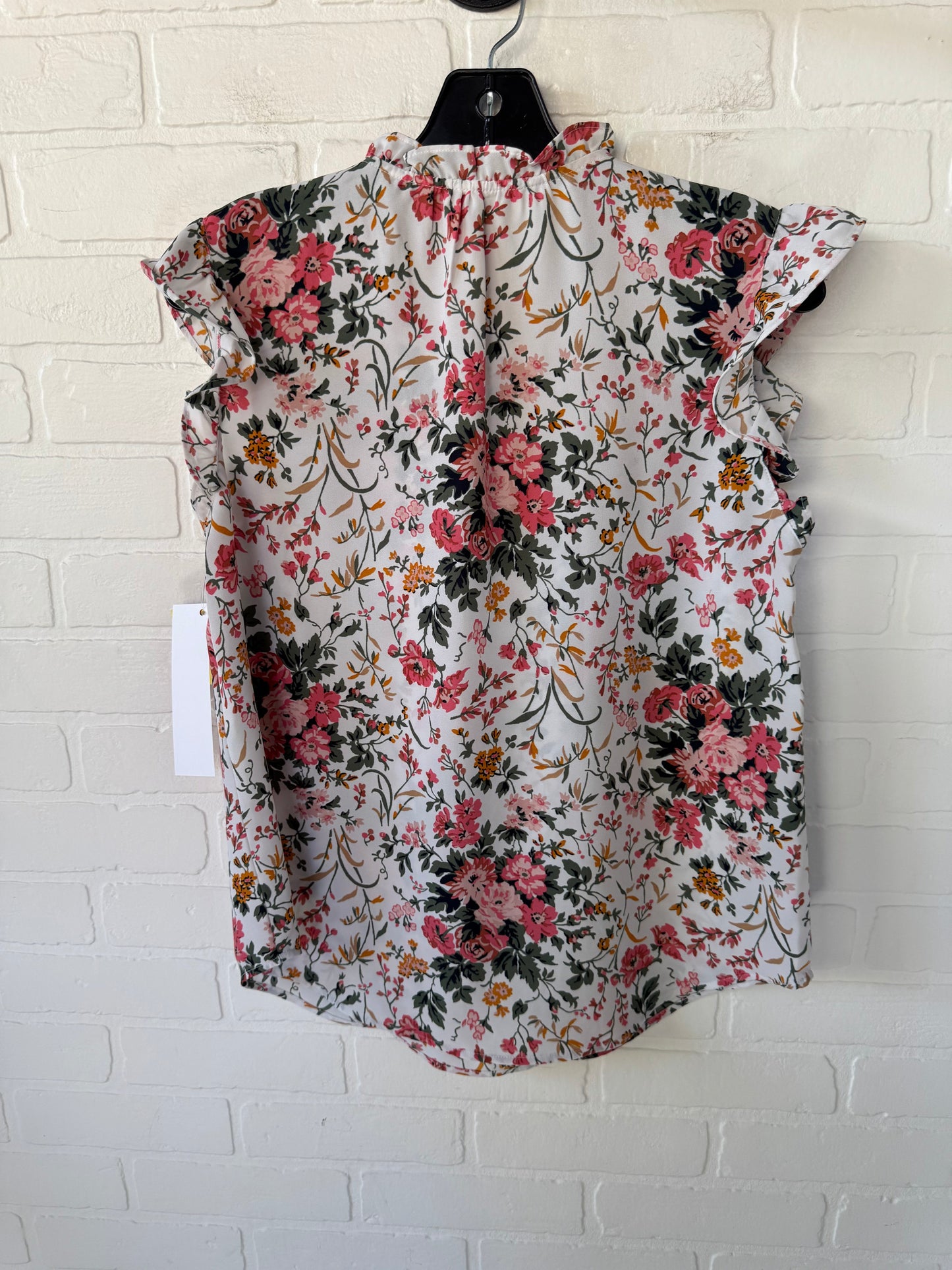 Top Short Sleeve By Loft In Pink & White, Size: S