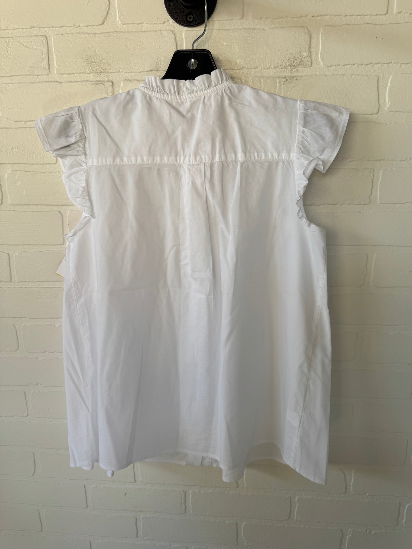 Top Short Sleeve By Loft In Gold & White, Size: S