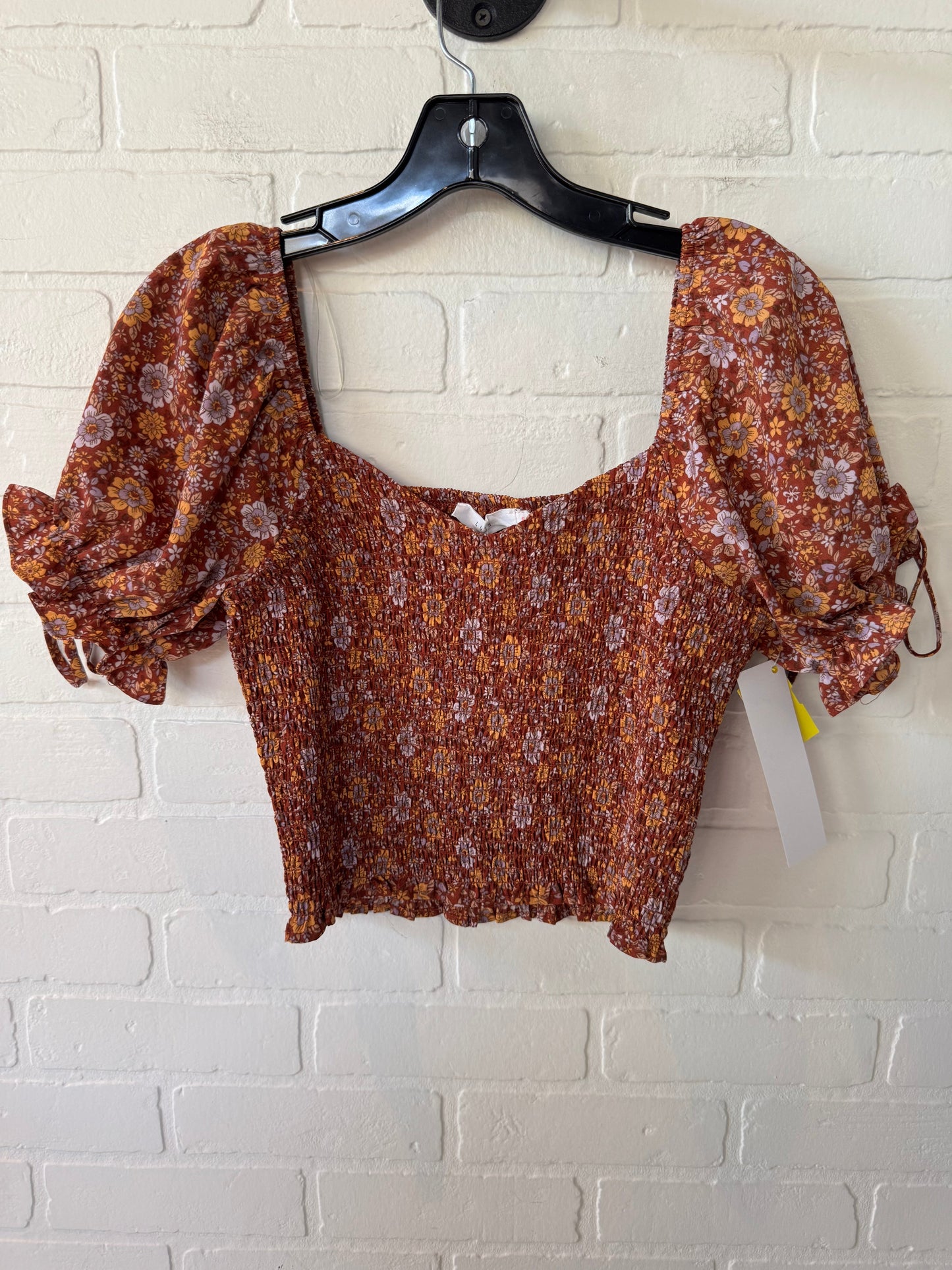 Top Short Sleeve By Lush In Orange, Size: S