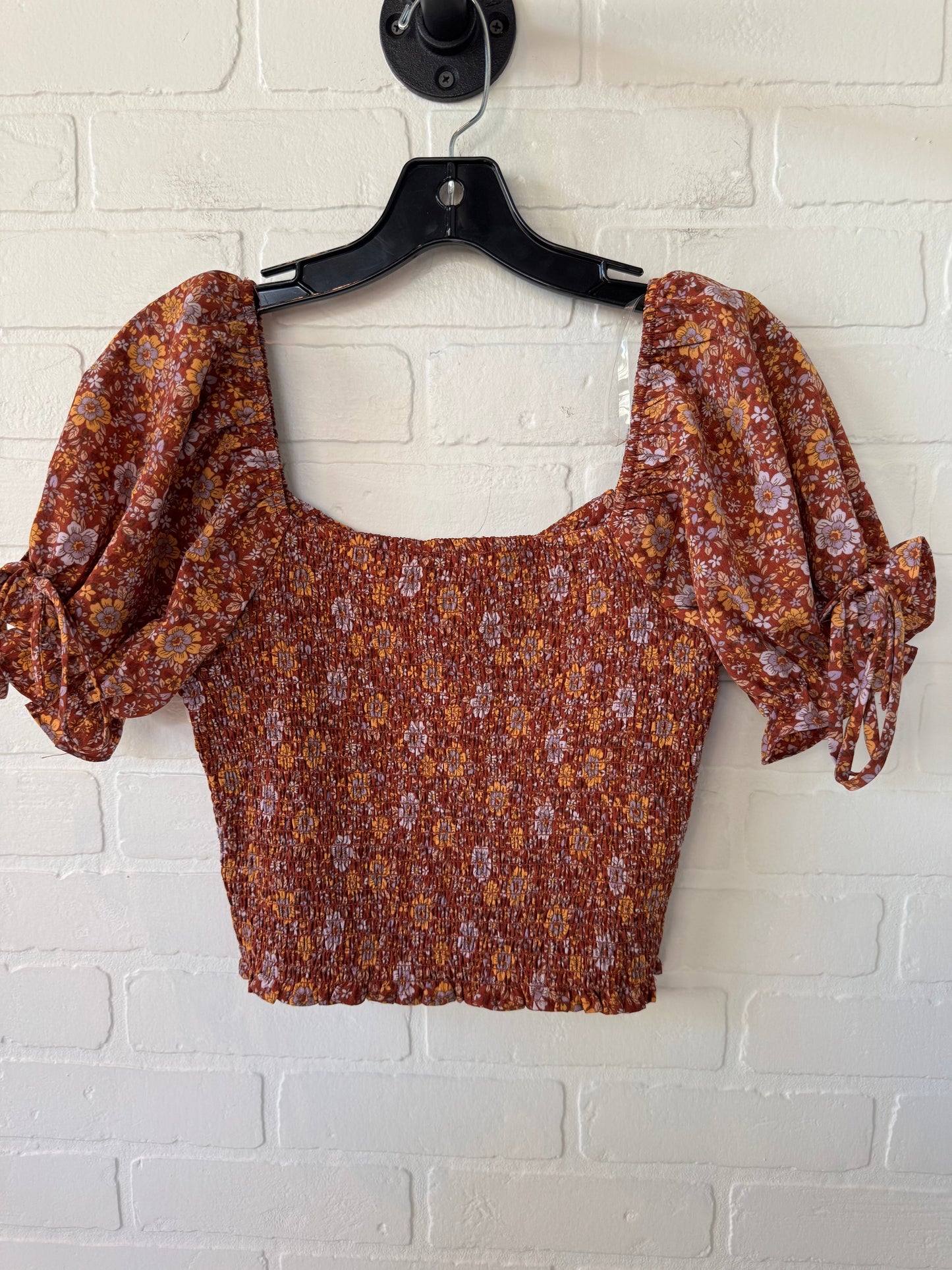 Top Short Sleeve By Lush In Orange, Size: S