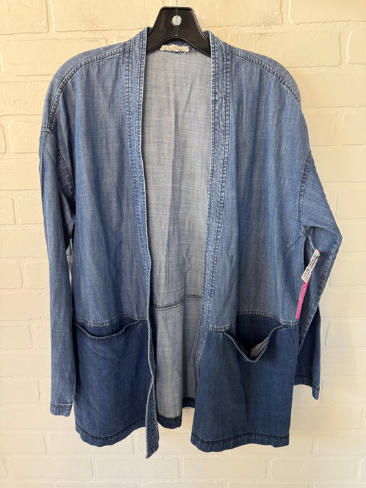 Cardigan By Eileen Fisher In Blue Denim, Size: Lp