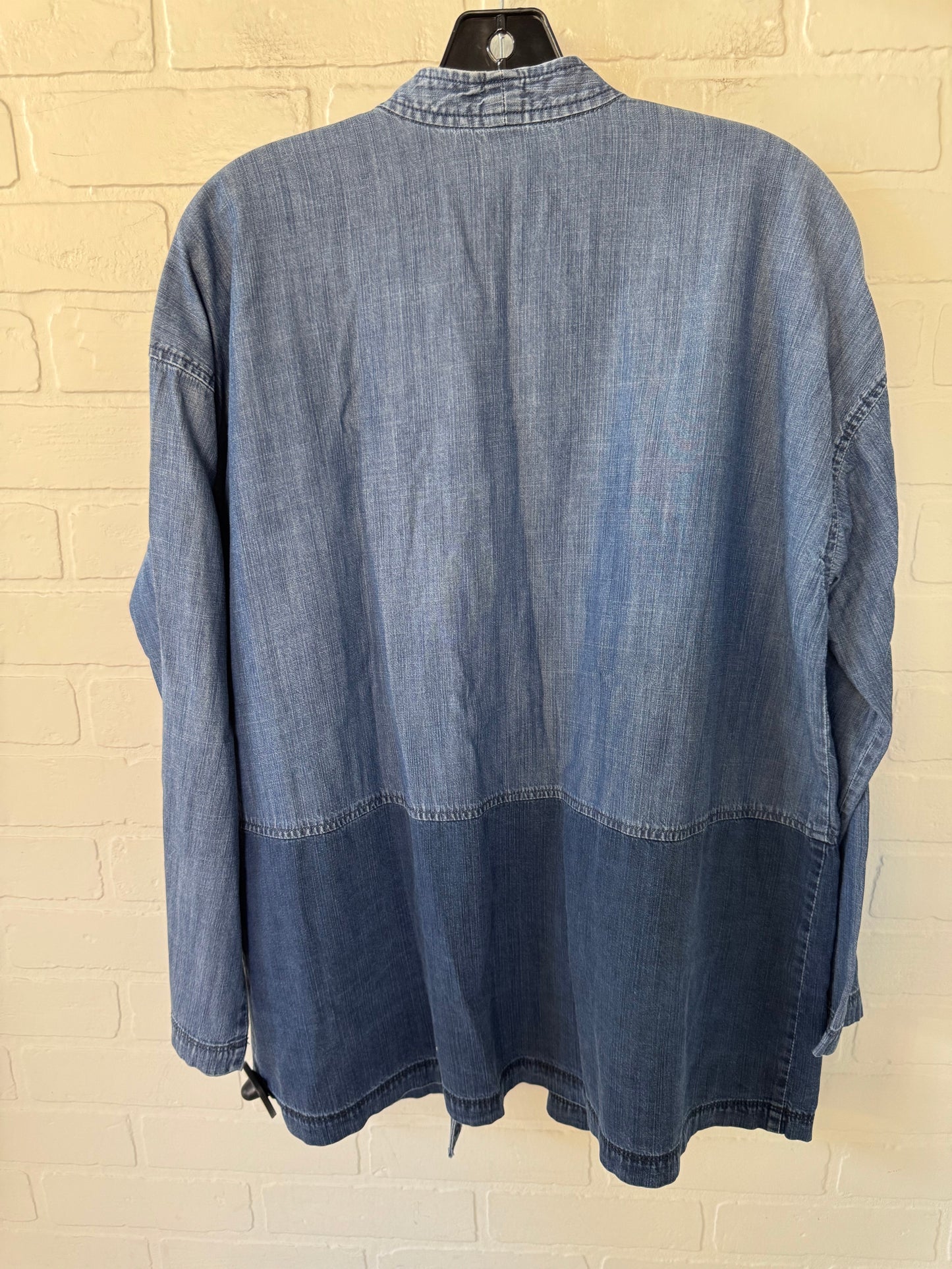 Cardigan By Eileen Fisher In Blue Denim, Size: Lp