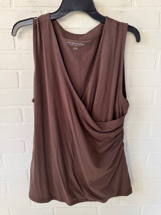 Top Sleeveless By Soft Surroundings In Brown, Size: Xl