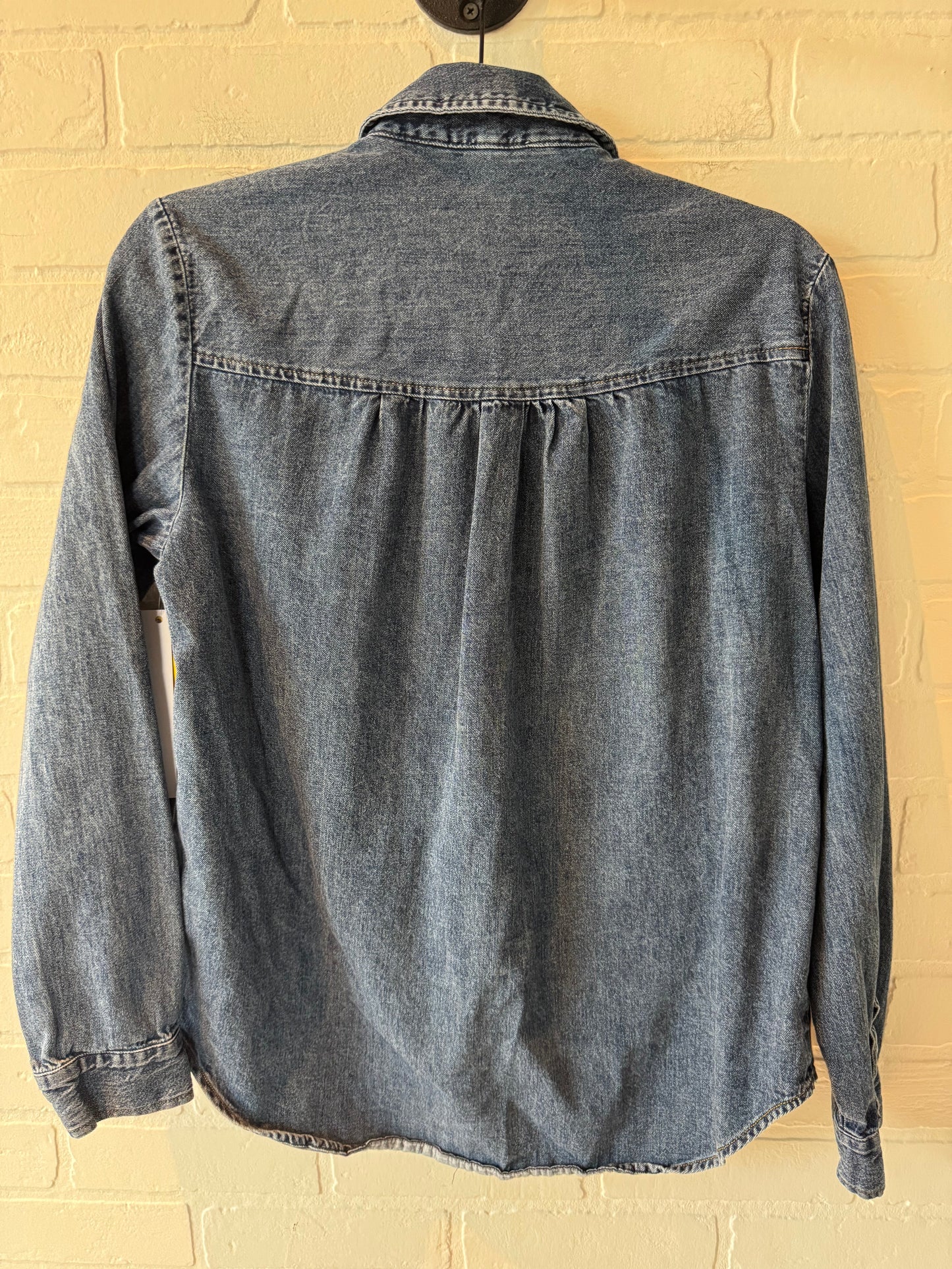 Top Long Sleeve By Pilcro In Blue Denim, Size: S