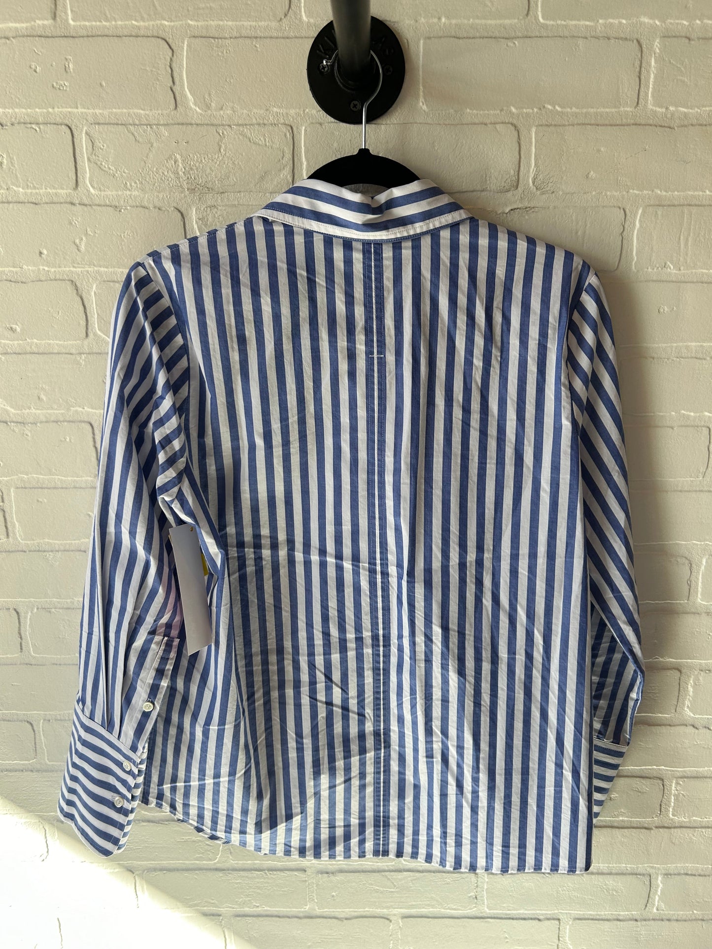 Top Long Sleeve By Banana Republic In Blue & White, Size: S