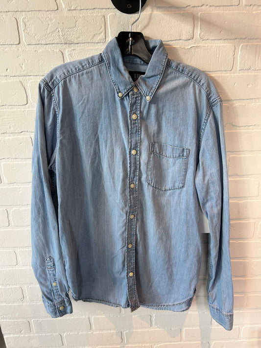 Top Long Sleeve By Gap In Blue Denim, Size: S