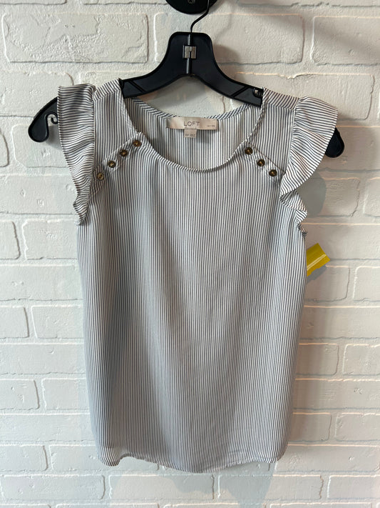 Top Short Sleeve By Loft In Black & White, Size: Xxsp