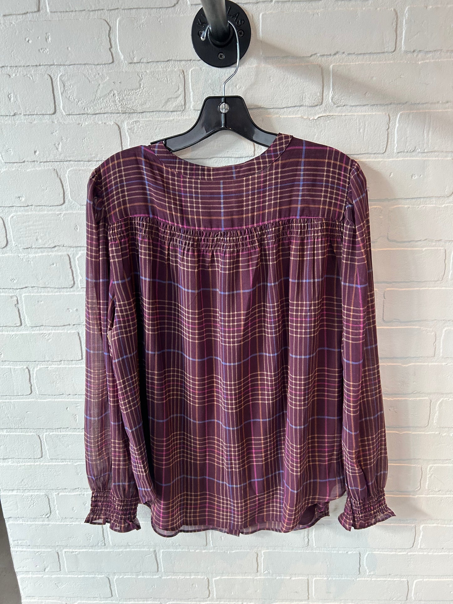 Top Long Sleeve By Ann Taylor In Purple, Size: L