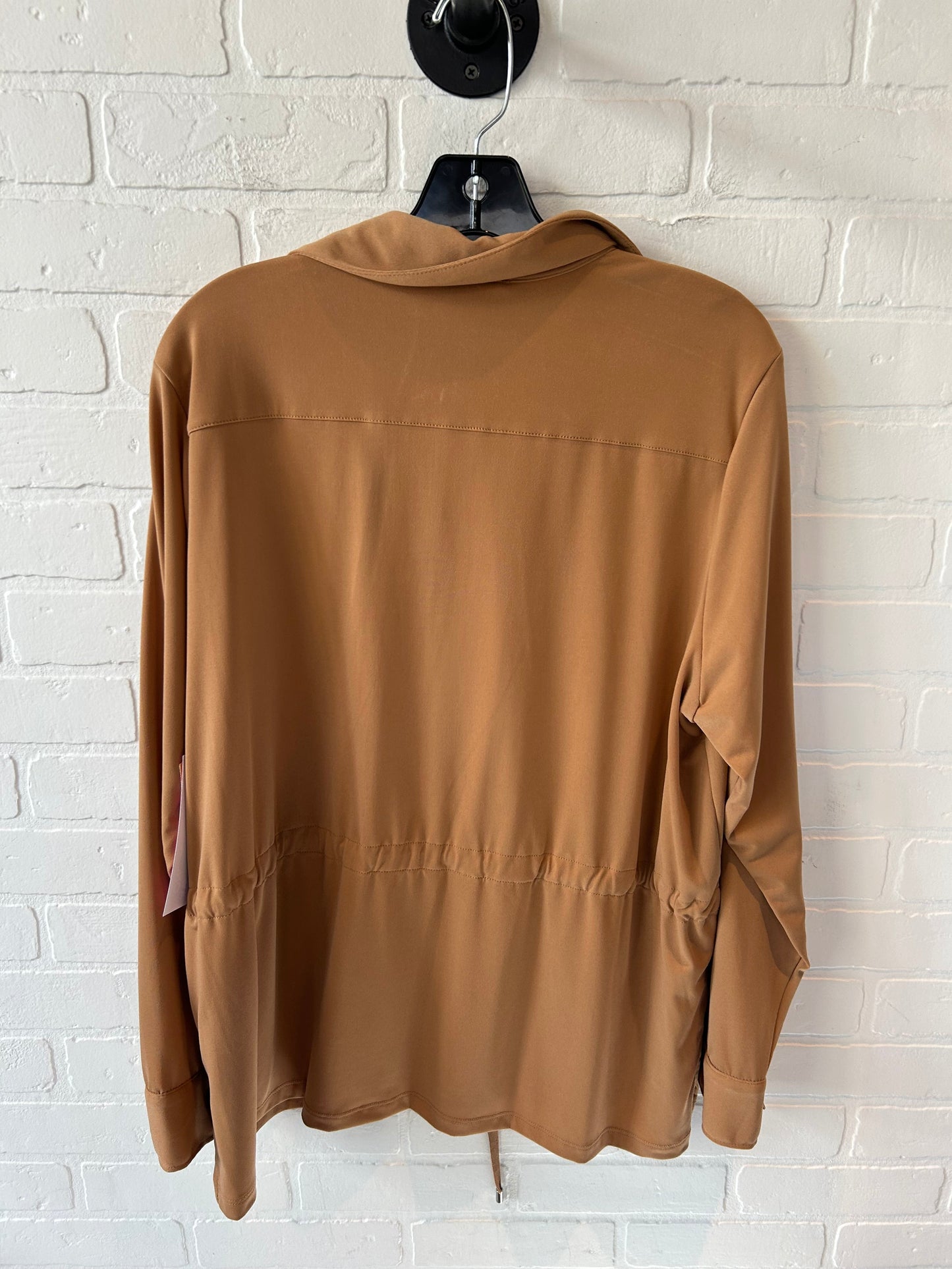 Top Long Sleeve By Calvin Klein In Tan, Size: L