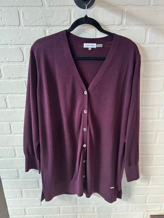 Sweater By Calvin Klein In Purple, Size: L