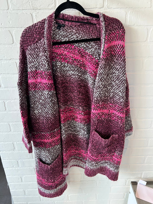 Sweater Cardigan By Torrid In Pink & White, Size: 3x