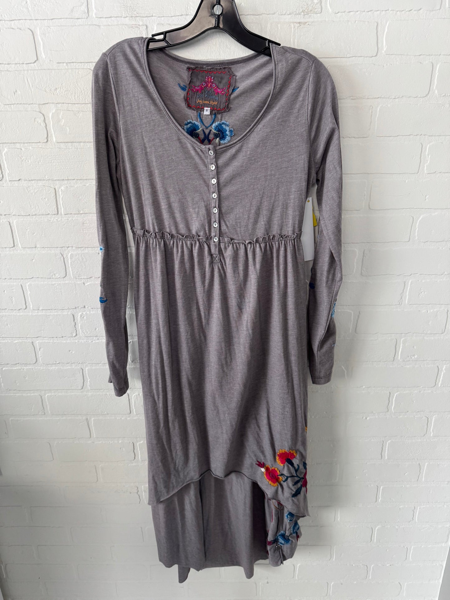 Dress Casual Midi By Johnny Was In Grey & Pink, Size: S