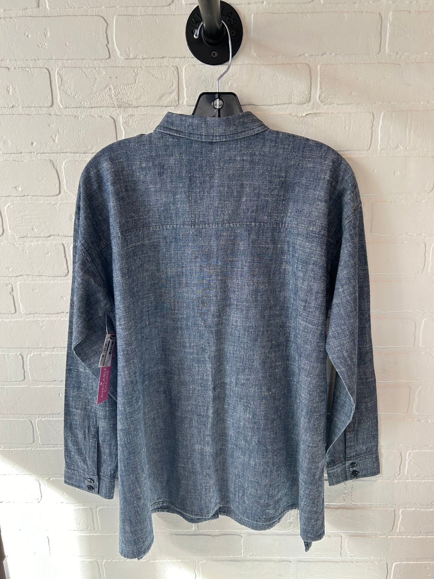 Top Long Sleeve By Eileen Fisher In Blue, Size: S