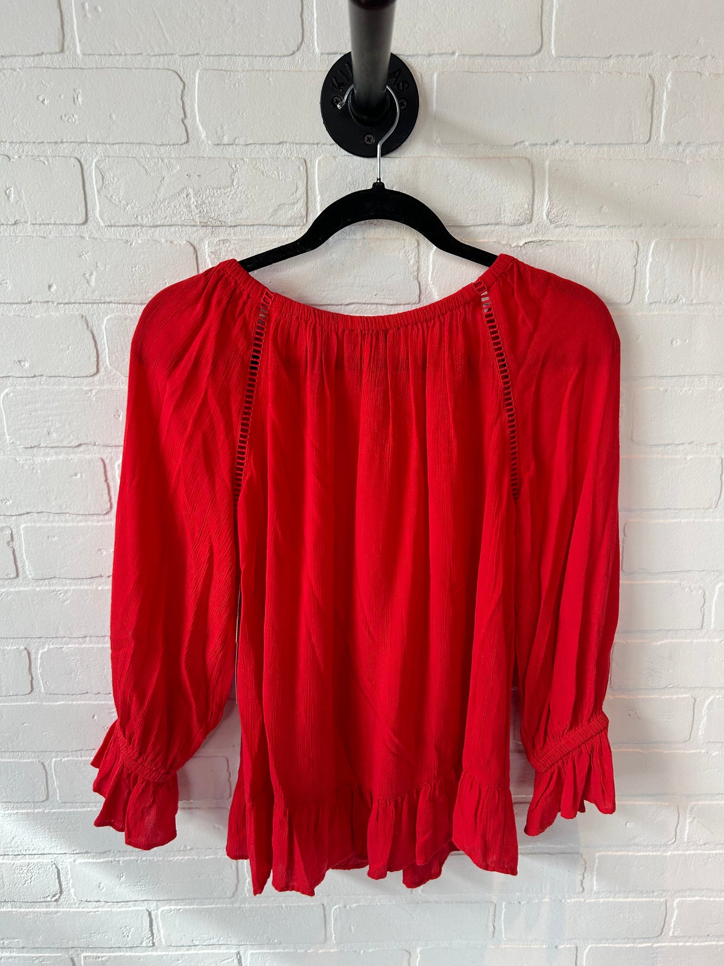 Top Long Sleeve By Inc In Red, Size: Xs